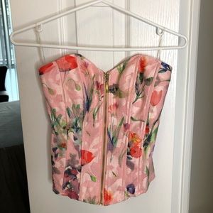 Floral Front-Zip Corset